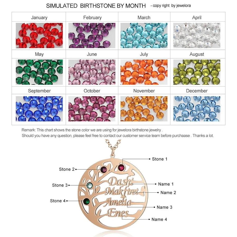 Personalized Family Tree Necklace with Customized Bracelet
