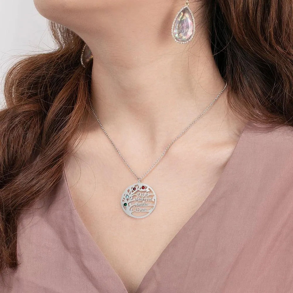 Personalized Family Tree Necklace with Customized Bracelet
