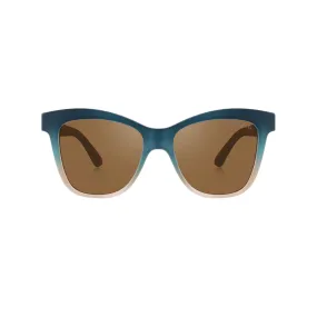 Polarized Bendable Adult Wayfarer Sunglasses - Desert Teal Ombre