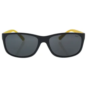 Polo Ralph Lauren Men's 0PH4109 Rectangular Sunglasses, Matte Grey, 59 mm