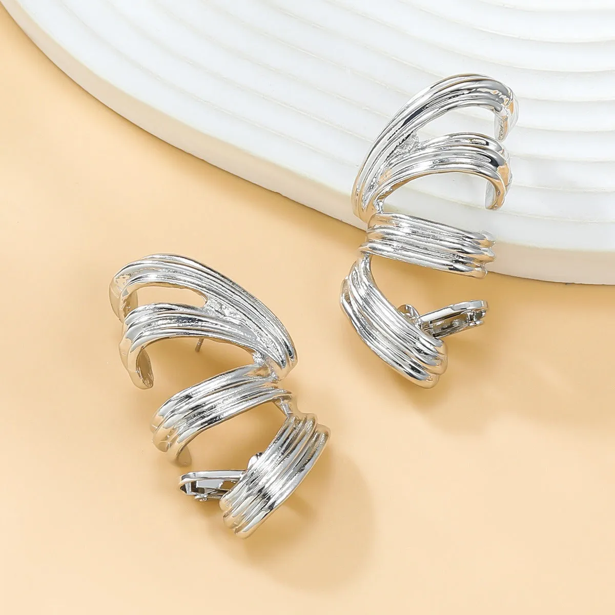Pre Order:  Exaggerated Spring-Shaped Earrings