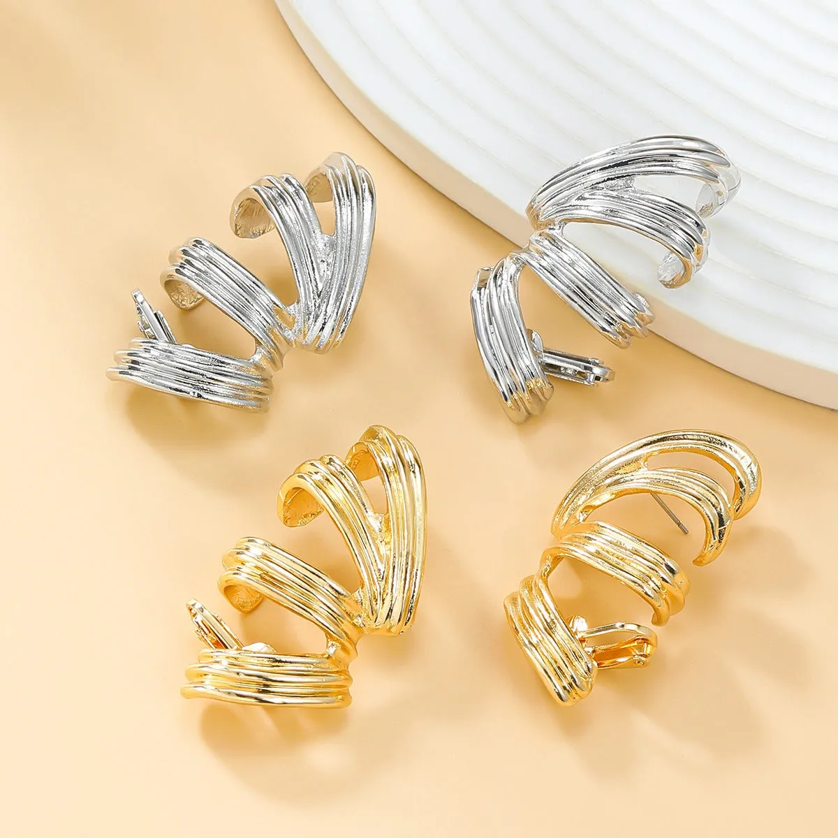 Pre Order:  Exaggerated Spring-Shaped Earrings