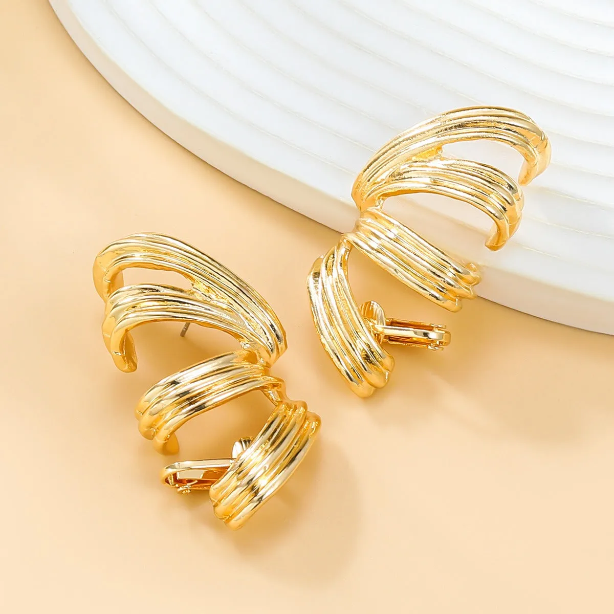Pre Order:  Exaggerated Spring-Shaped Earrings