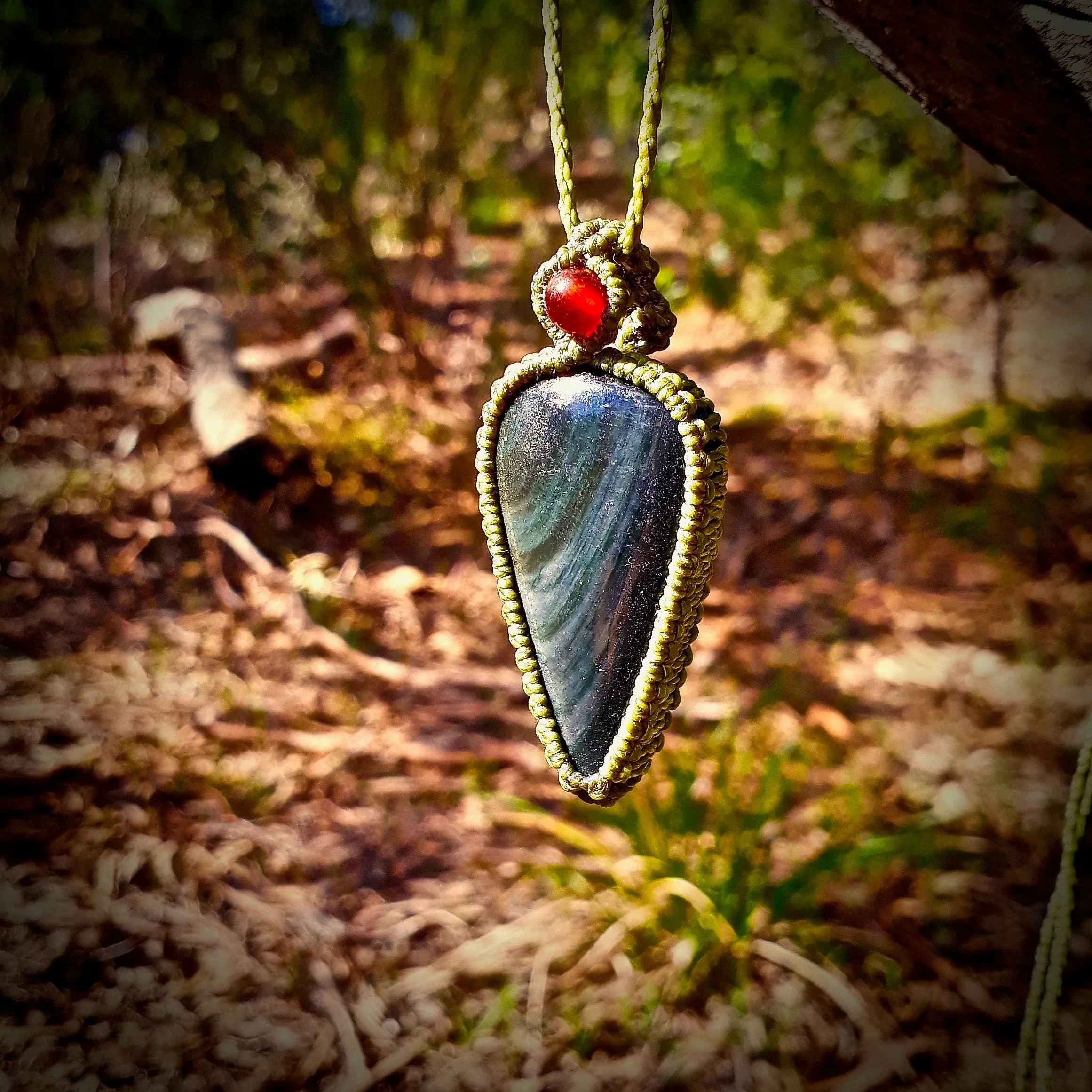 Rainbow obsidian necklace