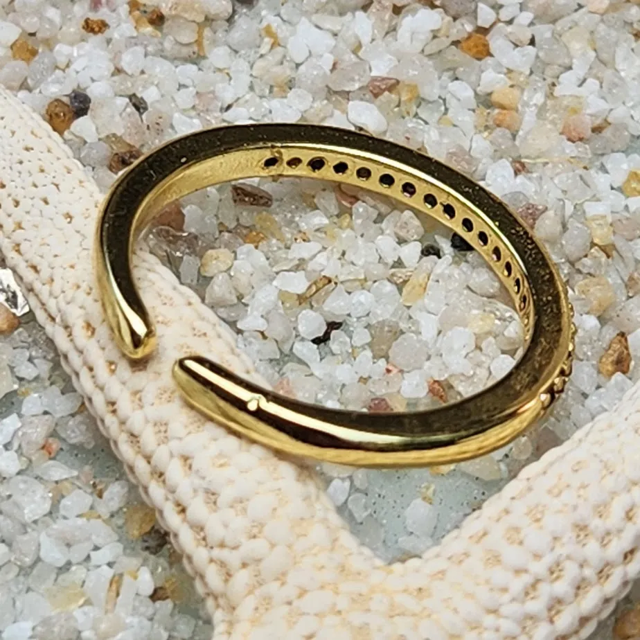 RAINBOW RING  - ADJUSTABLE CUBIC ZIRCONIA WATERPROOF GOLD RING