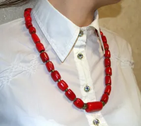 Real red сoral Necklace Genuine vintage coral necklace Anniversary gifts for wife her Personalized gifts for mom Christmas present idea