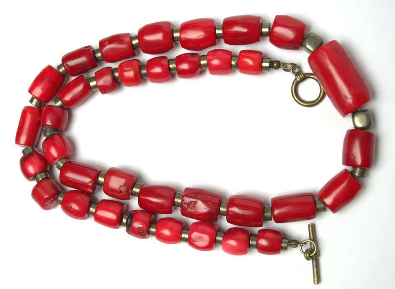 Real red сoral Necklace Genuine vintage coral necklace Anniversary gifts for wife her Personalized gifts for mom Christmas present idea