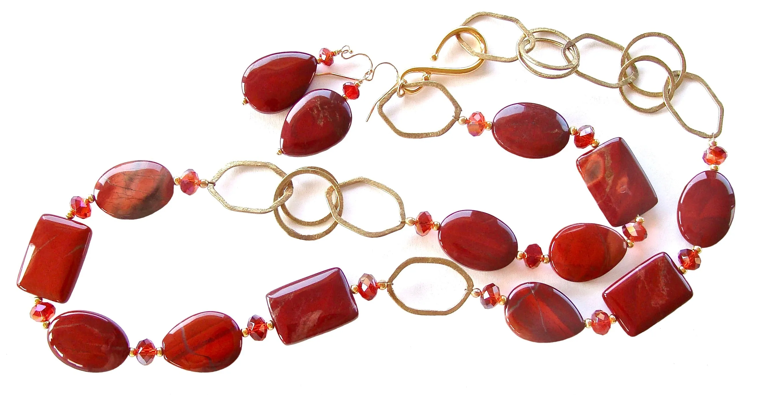 Reese: Long Red Necklace Set