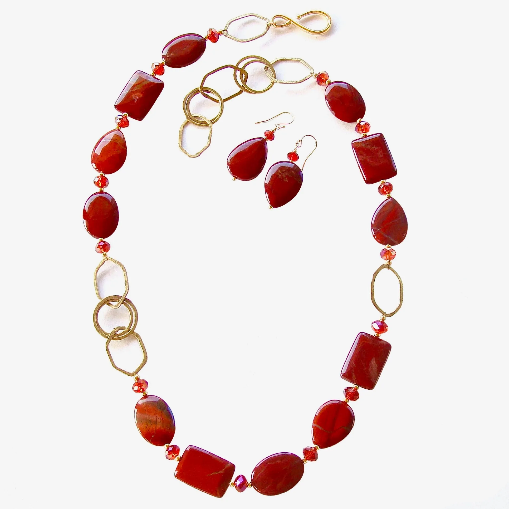 Reese: Long Red Necklace Set