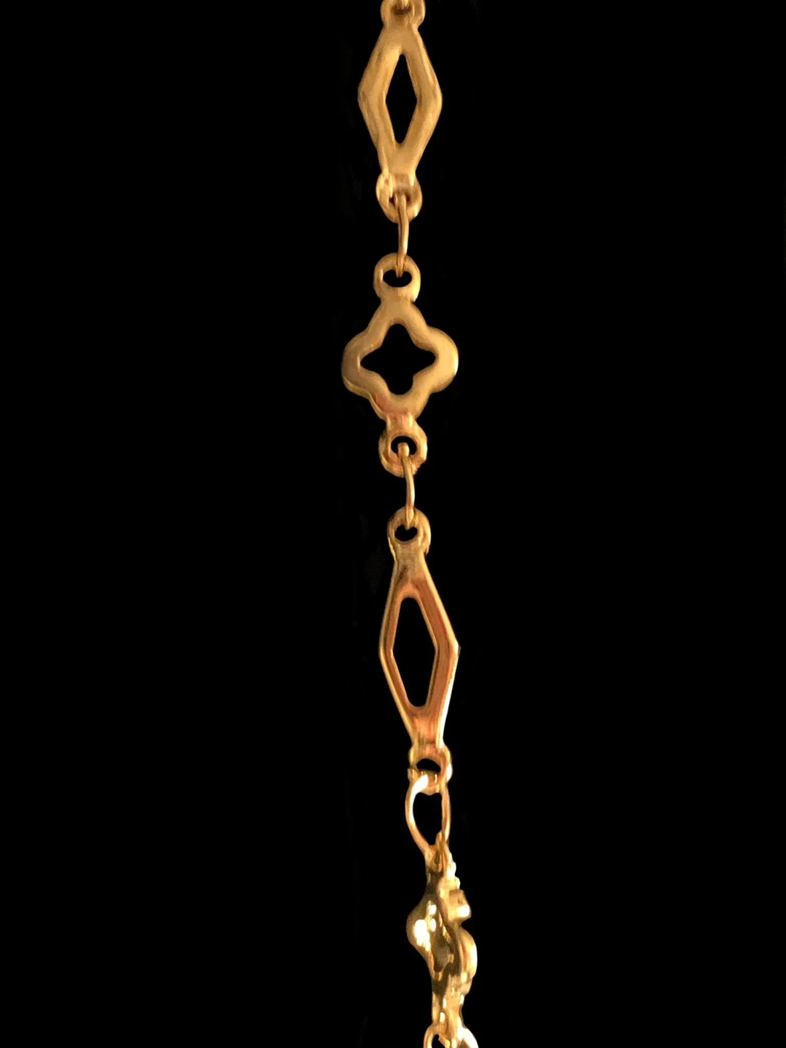 Sadiya- Handmade Genuine Amazonite Pendant on Gold Plated Moroccan Pattern Chain