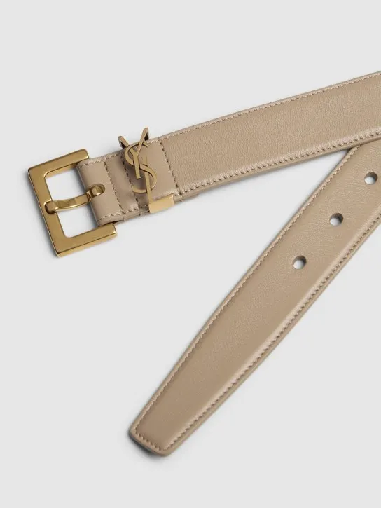 Saint Laurent   3cm Monogram leather belt 