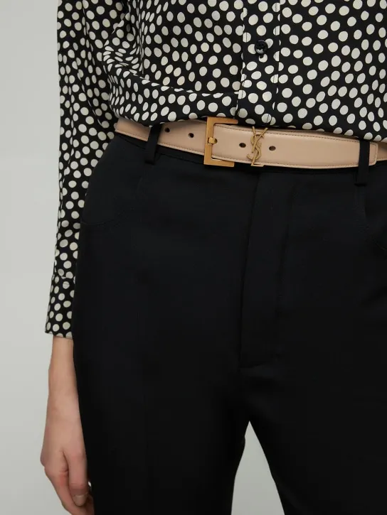 Saint Laurent   3cm Monogram leather belt 