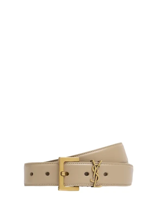 Saint Laurent   3cm Monogram leather belt 