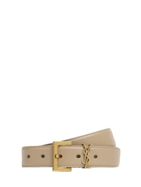 Saint Laurent   3cm Monogram leather belt 