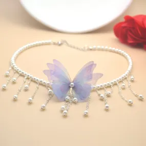 Sasha the Periwinkle Butterfly Fae      Choker Kawaii Academia Y2K Cottagecore Coquette Fairycore Dollette Princesscore
