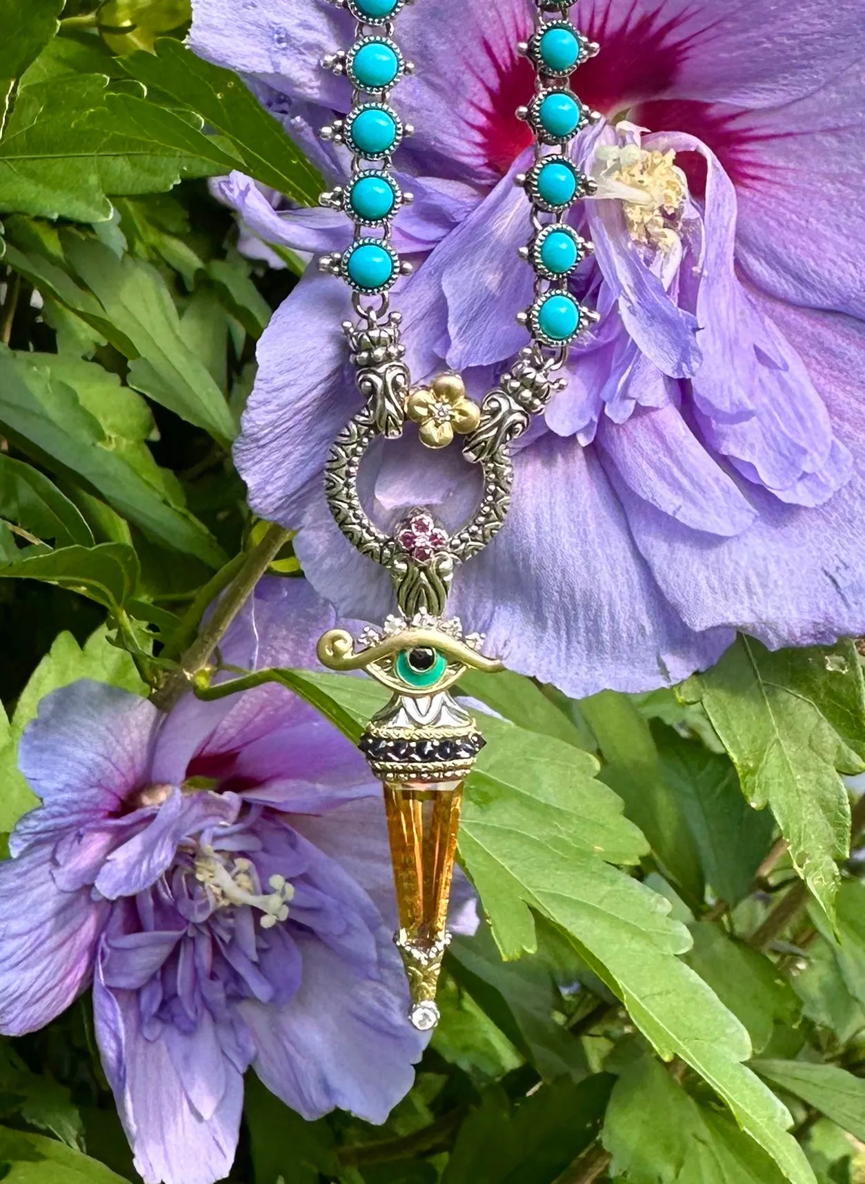 Signature Necklace – Diamond & Turquoise (Advanced Order)