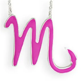 Silver Brass Chain Pendant with Epoxy in Rose for Women Style SNK07PINK