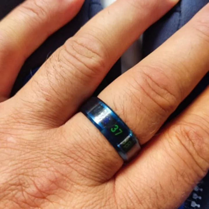 Smart Sensor Body Temperature Ring Man Women Multifunctional Stainless Steel Display Real-time Temperature Test Finger Rings