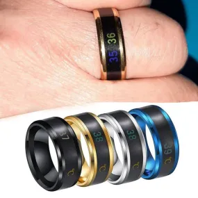 Smart Sensor Body Temperature Ring Man Women Multifunctional Stainless Steel Display Real-time Temperature Test Finger Rings