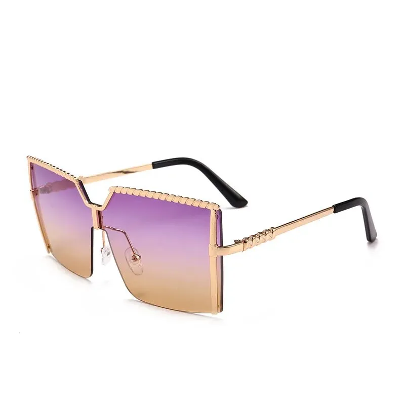 Square Semi-Rimless Women Sunglasses