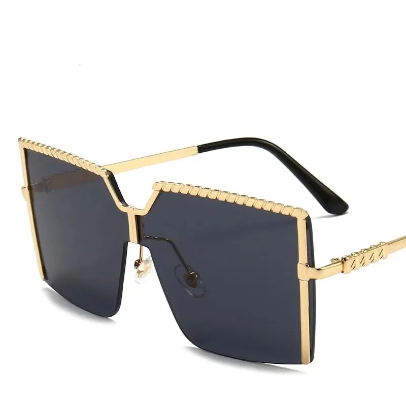 Square Semi-Rimless Women Sunglasses