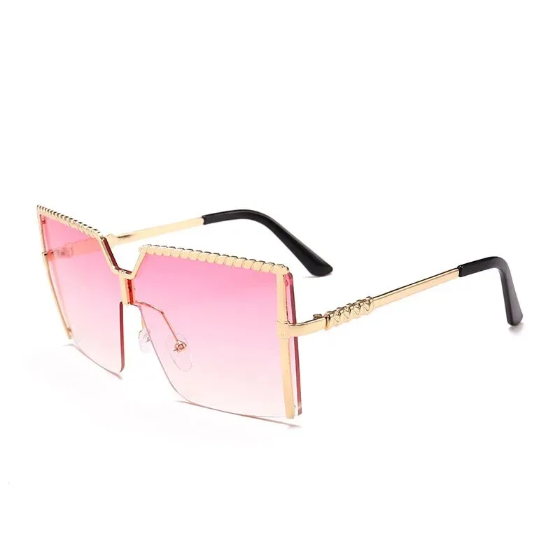 Square Semi-Rimless Women Sunglasses