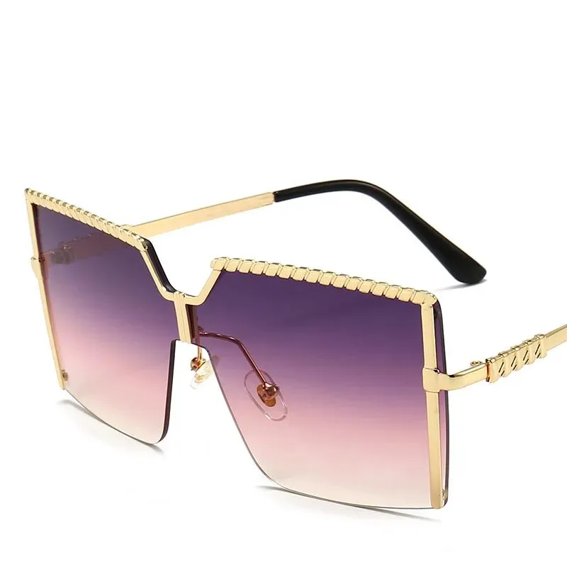 Square Semi-Rimless Women Sunglasses