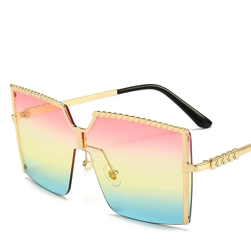 Square Semi-Rimless Women Sunglasses