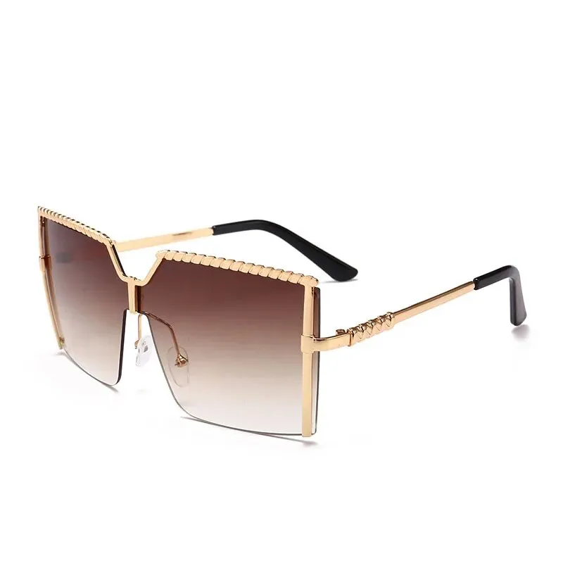 Square Semi-Rimless Women Sunglasses