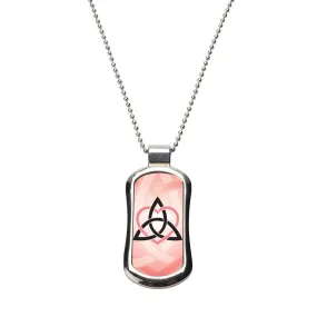Steel Celtic Sister Coral Dog Tag Necklace