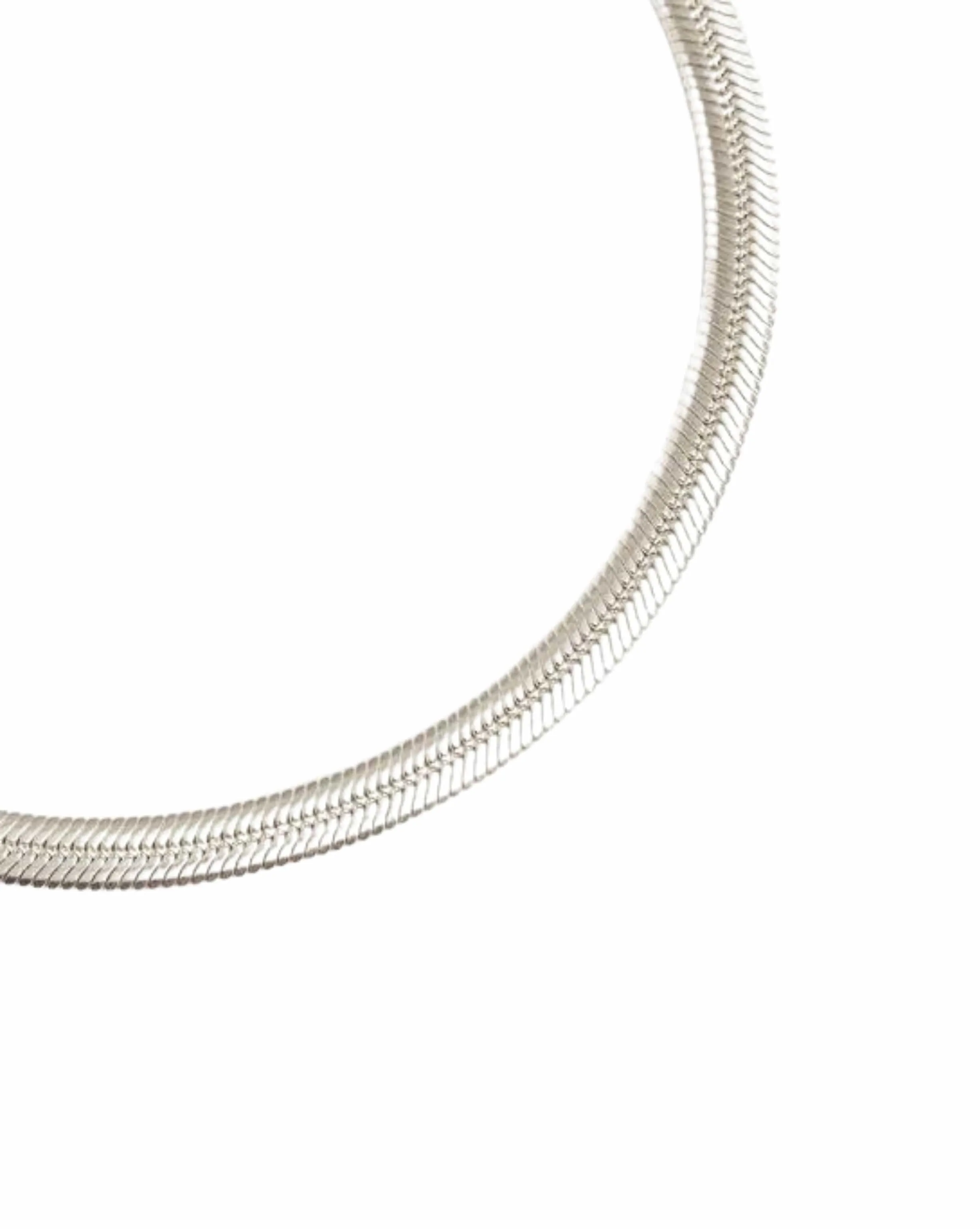 Sterling Silver Herringbone Chain Bracelet