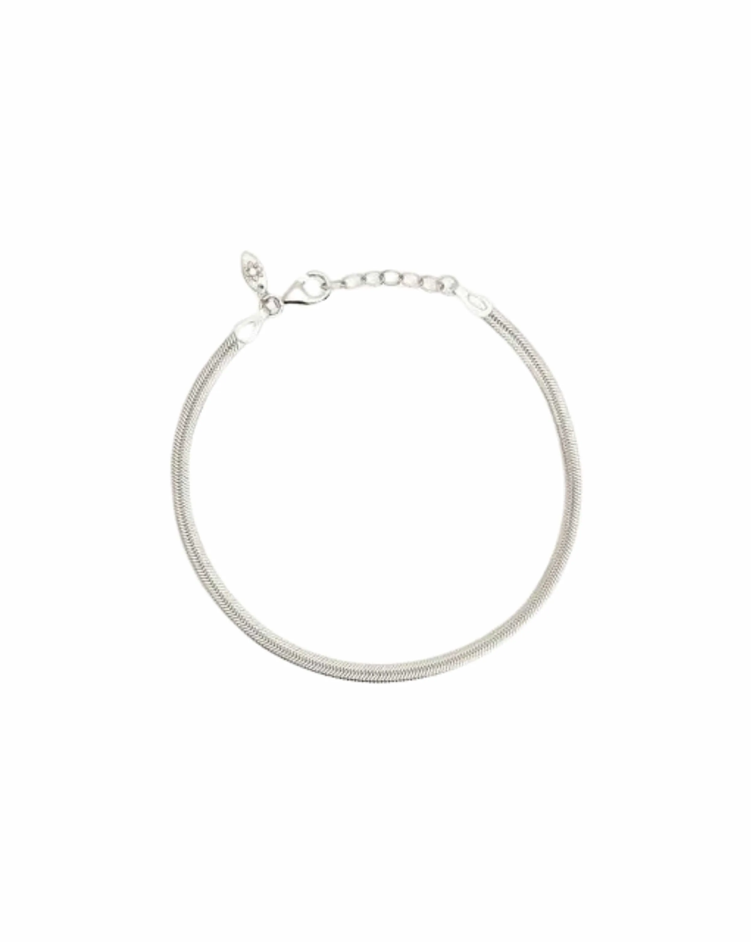 Sterling Silver Herringbone Chain Bracelet