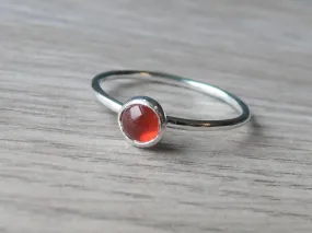 Sterling Silver Stacking Carnelian Ring