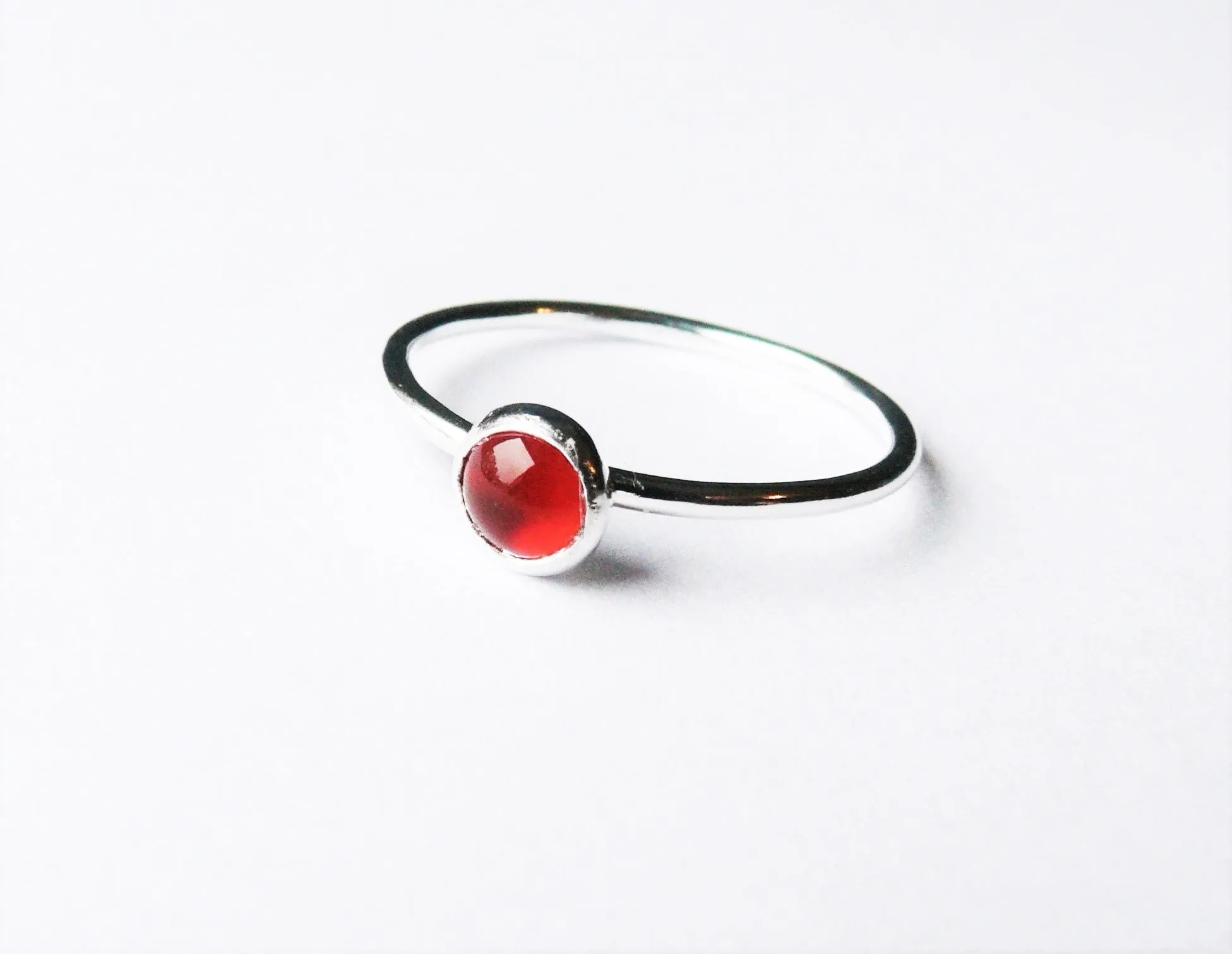 Sterling Silver Stacking Carnelian Ring