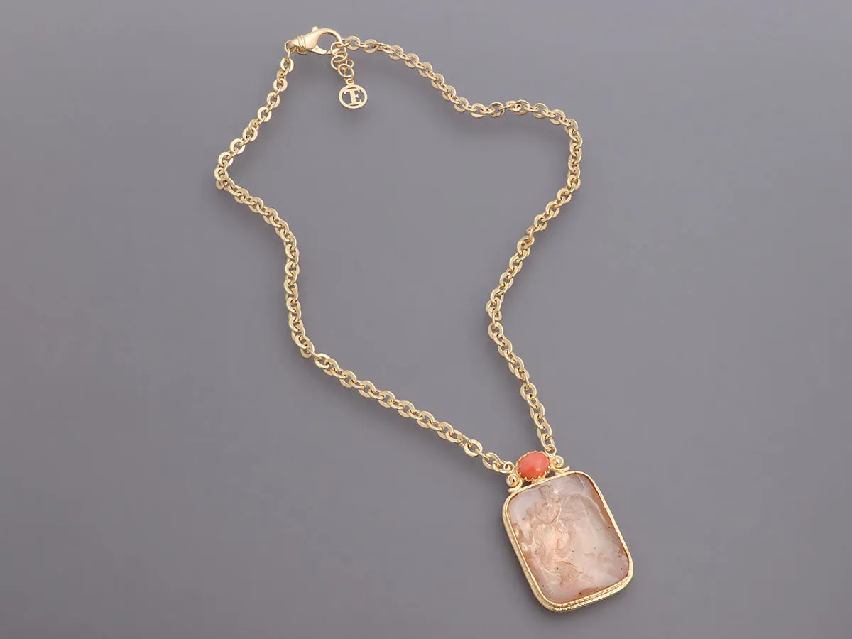Tagliamonte 18K Gold-Plated Coral and Venetian Glass Pendant Necklace