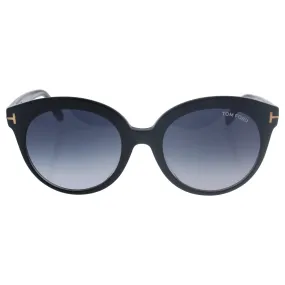 Tom Ford 429 03W Black Monica Round Sunglasses Lens Category 3 Size 54mm