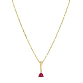 Trillion Pink Tourmaline and Diamond Pendant Necklace