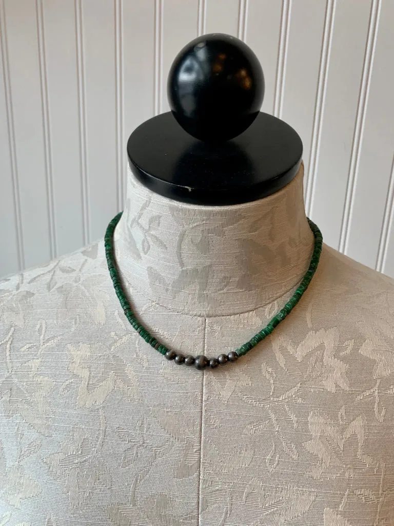 Turquoise & Pearl 16" Necklace