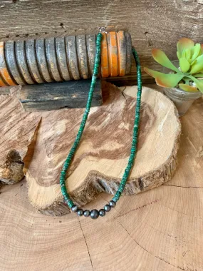 Turquoise & Pearl 16" Necklace