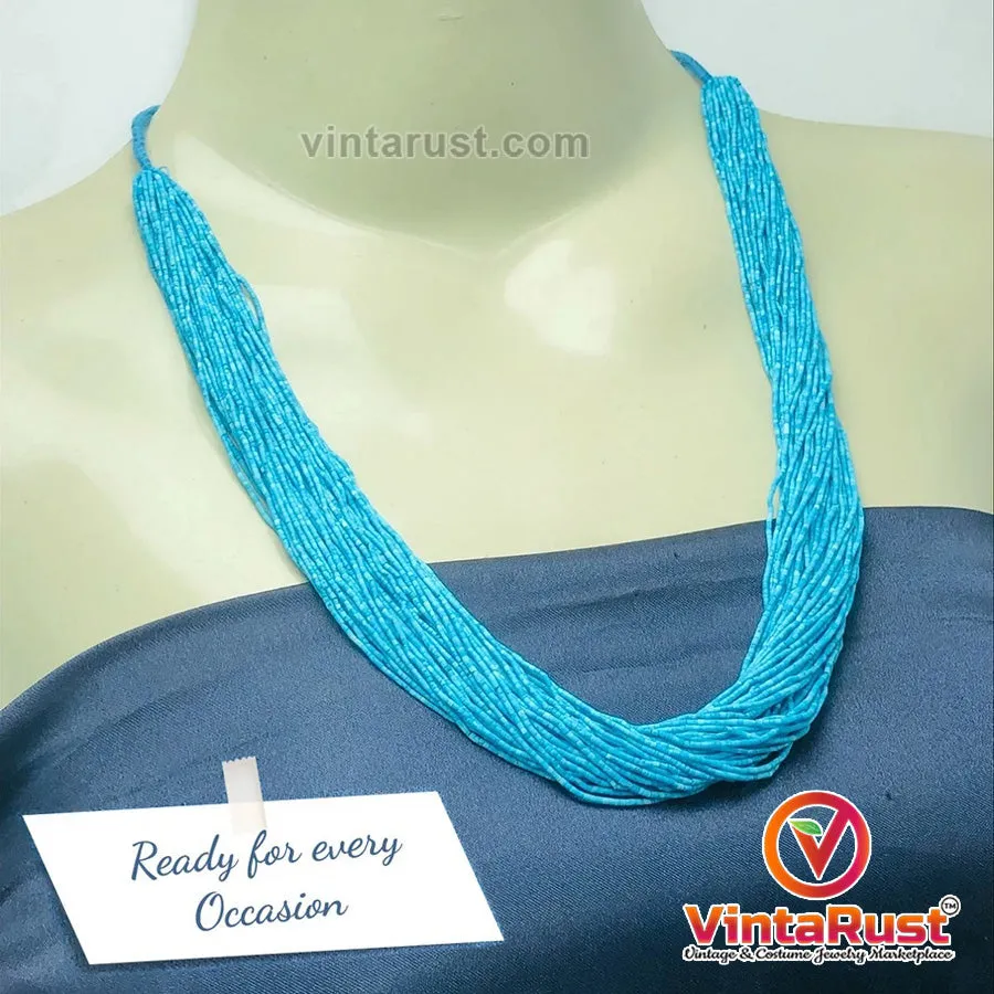Turquoise Beaded Collar Statement Choker Necklace