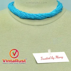 Turquoise Beaded Collar Statement Choker Necklace