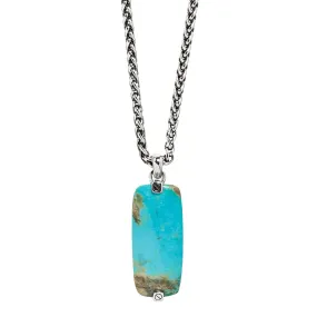 Turquoise Gemstone Tag Pendant Necklace