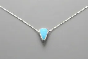 Turquoise spearhead pendant necklace - sterling silver