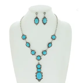 Turquoise Teardrop Necklace Set