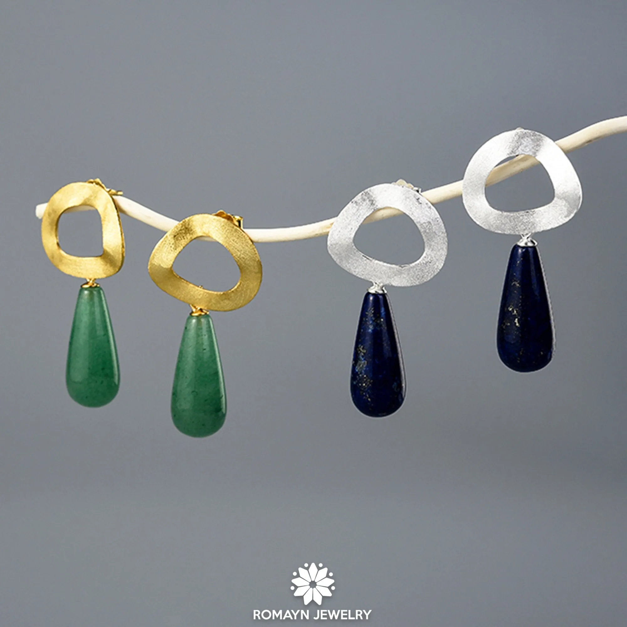 Uneven Lapis Lazuli Earrings