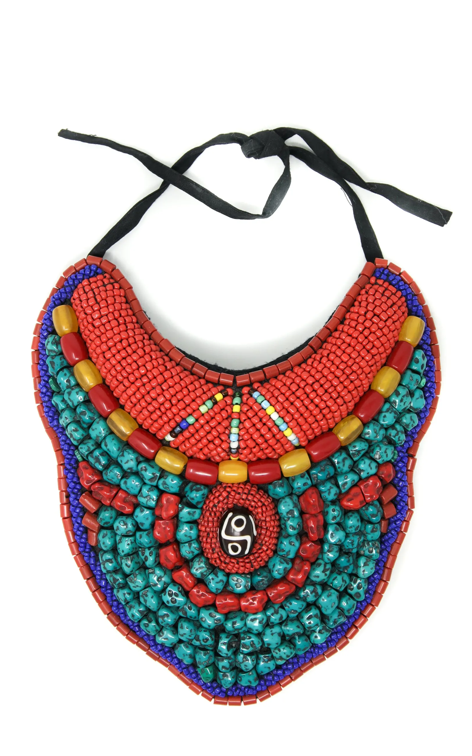 Unique Beaded Tibetan Neckpiece