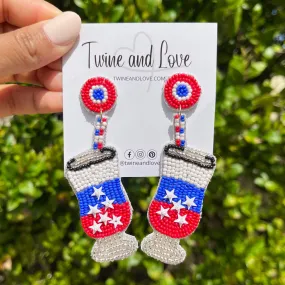 USA Cocktail Beaded Earrings