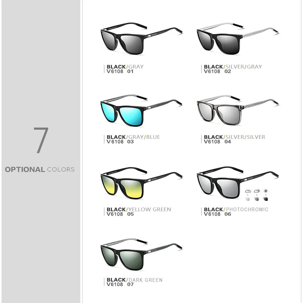 VEITHDIA   Brand Men's Retro Aluminum TR90 Polarized Sunglasses