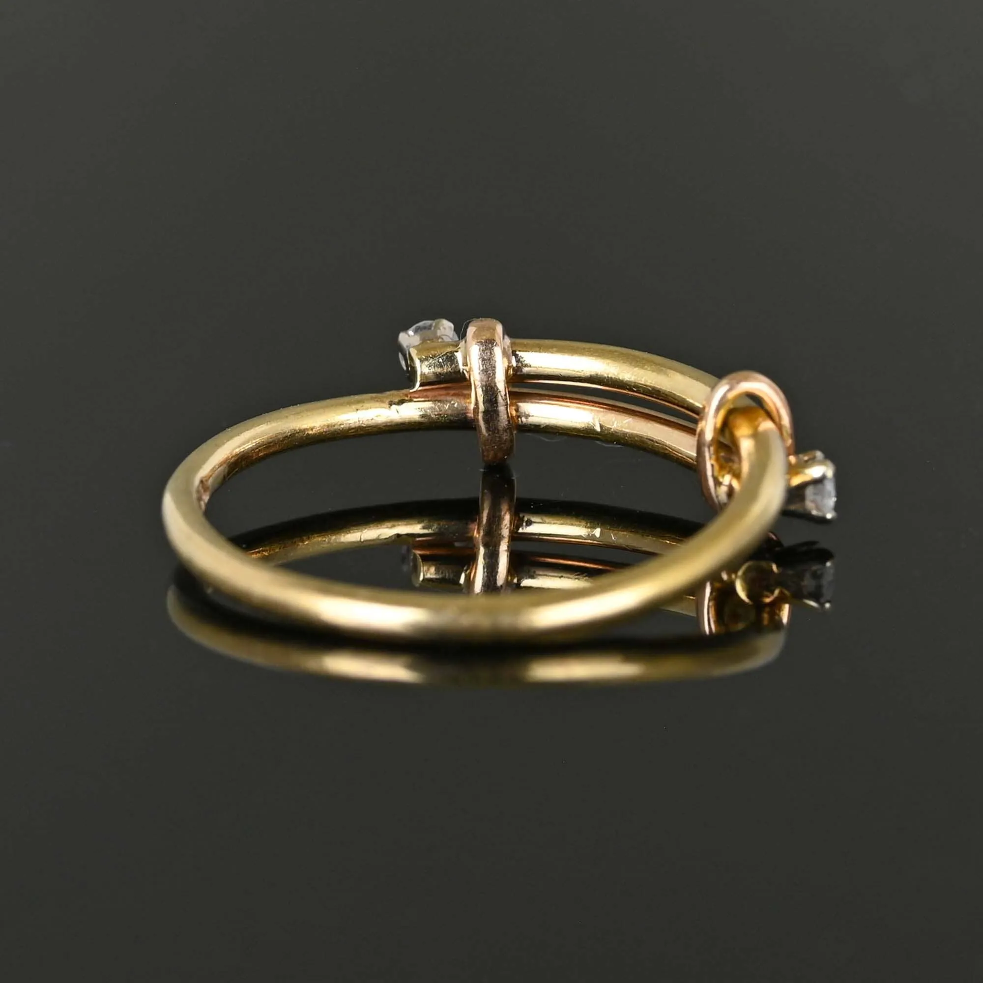 Vintage Gold Diamond Buckle Ring Band