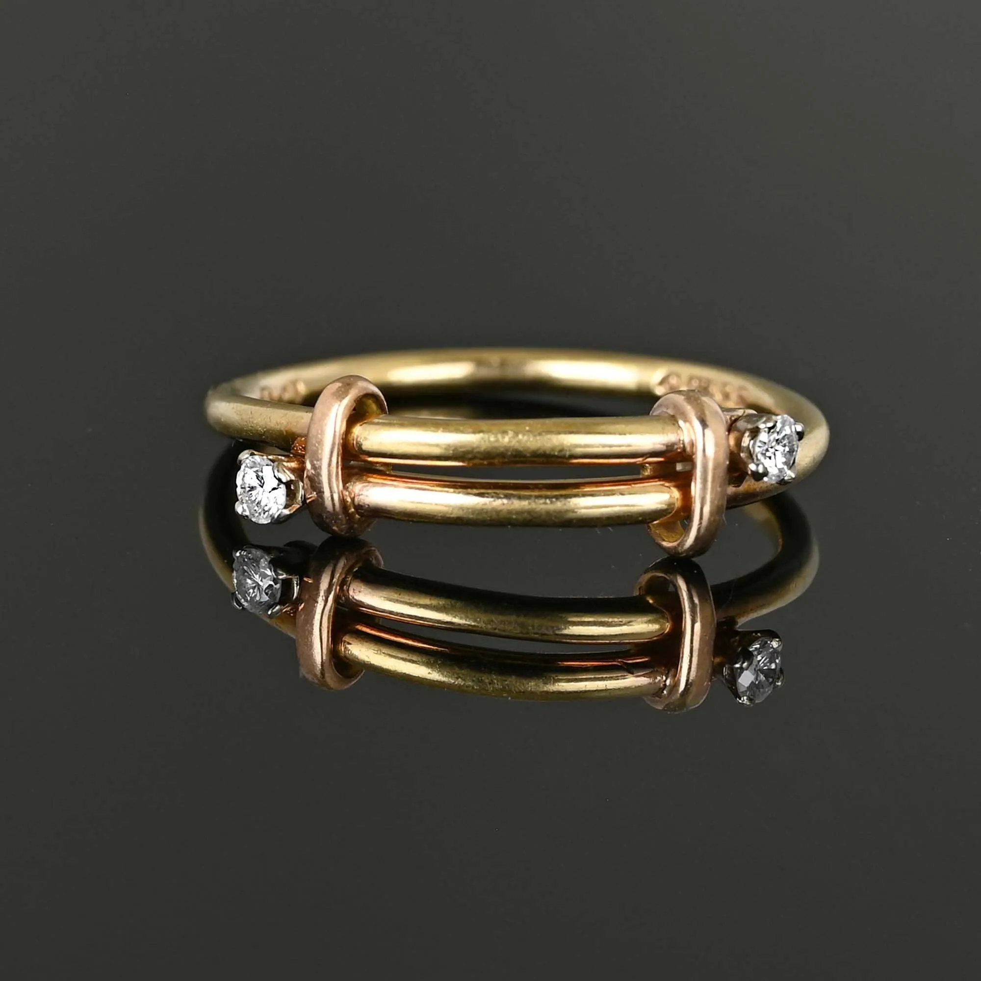 Vintage Gold Diamond Buckle Ring Band